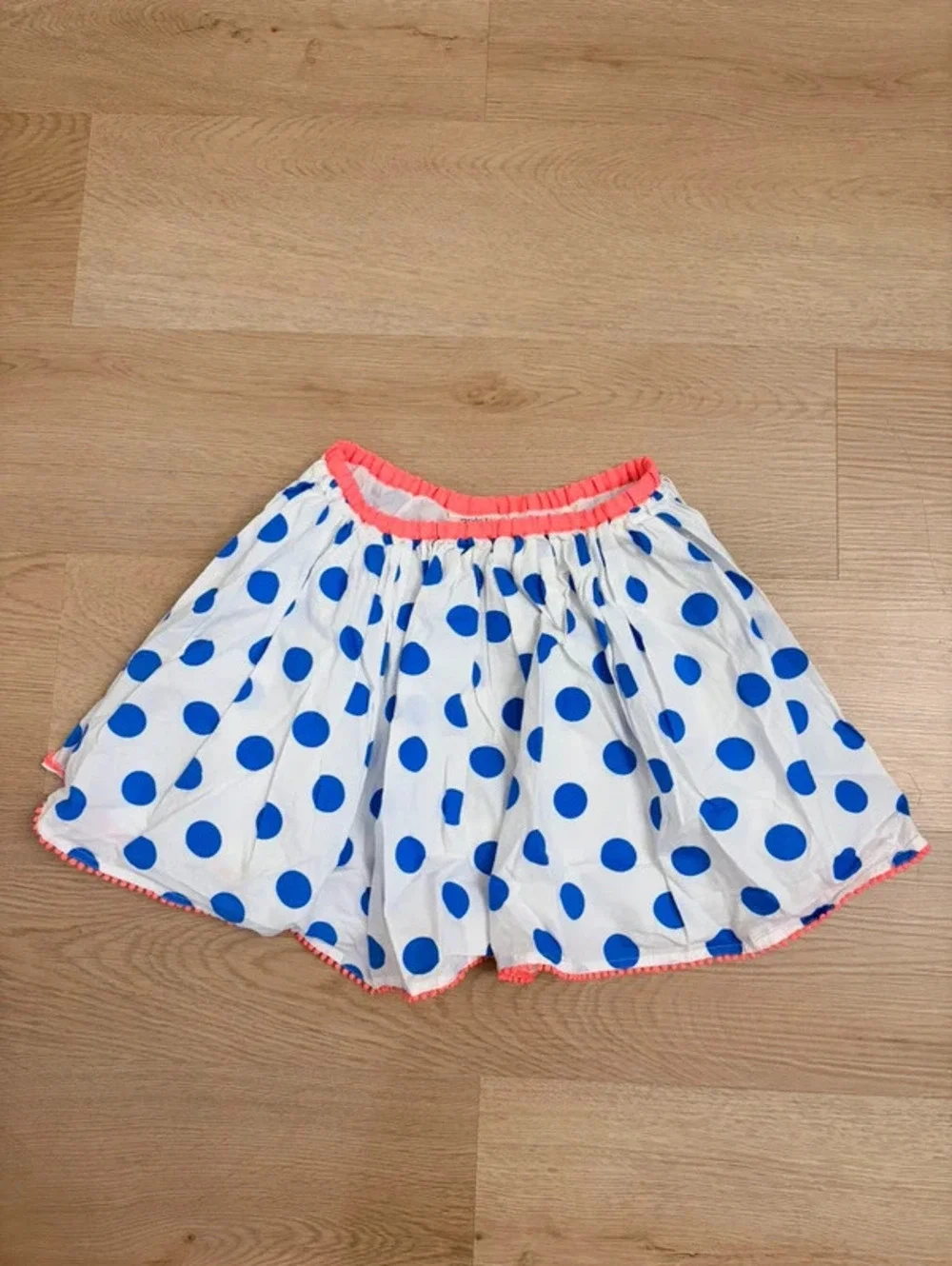 Mini Boden Girls Blue Polka Dot Skirt 7-8Y